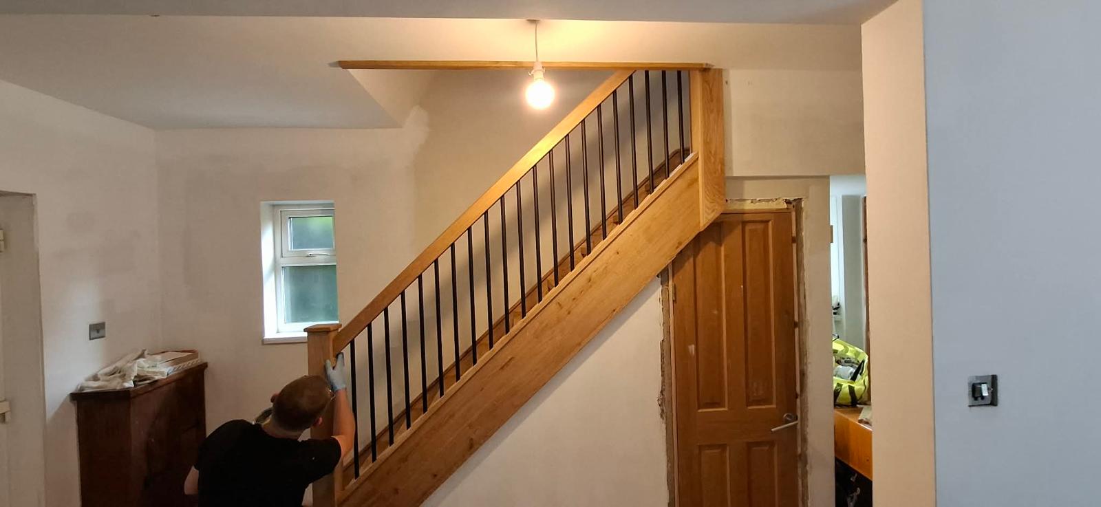 Bespoke solid wood balustrade 17 — fitted by MarJoinery